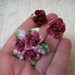 Vintage Made in England Bone China Floral Rose Brooch Earring Set