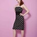 Sassy Pencil Dress in Black and White Polka Dots- Dismantled Fashions Rockabilly Pin Up Psychobilly