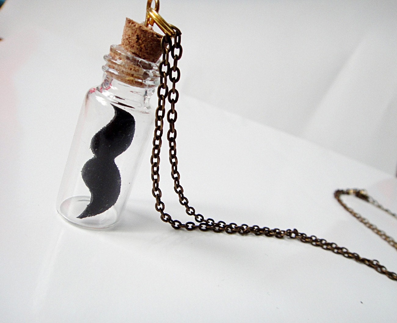 Moustache in a Bottle Necklace
