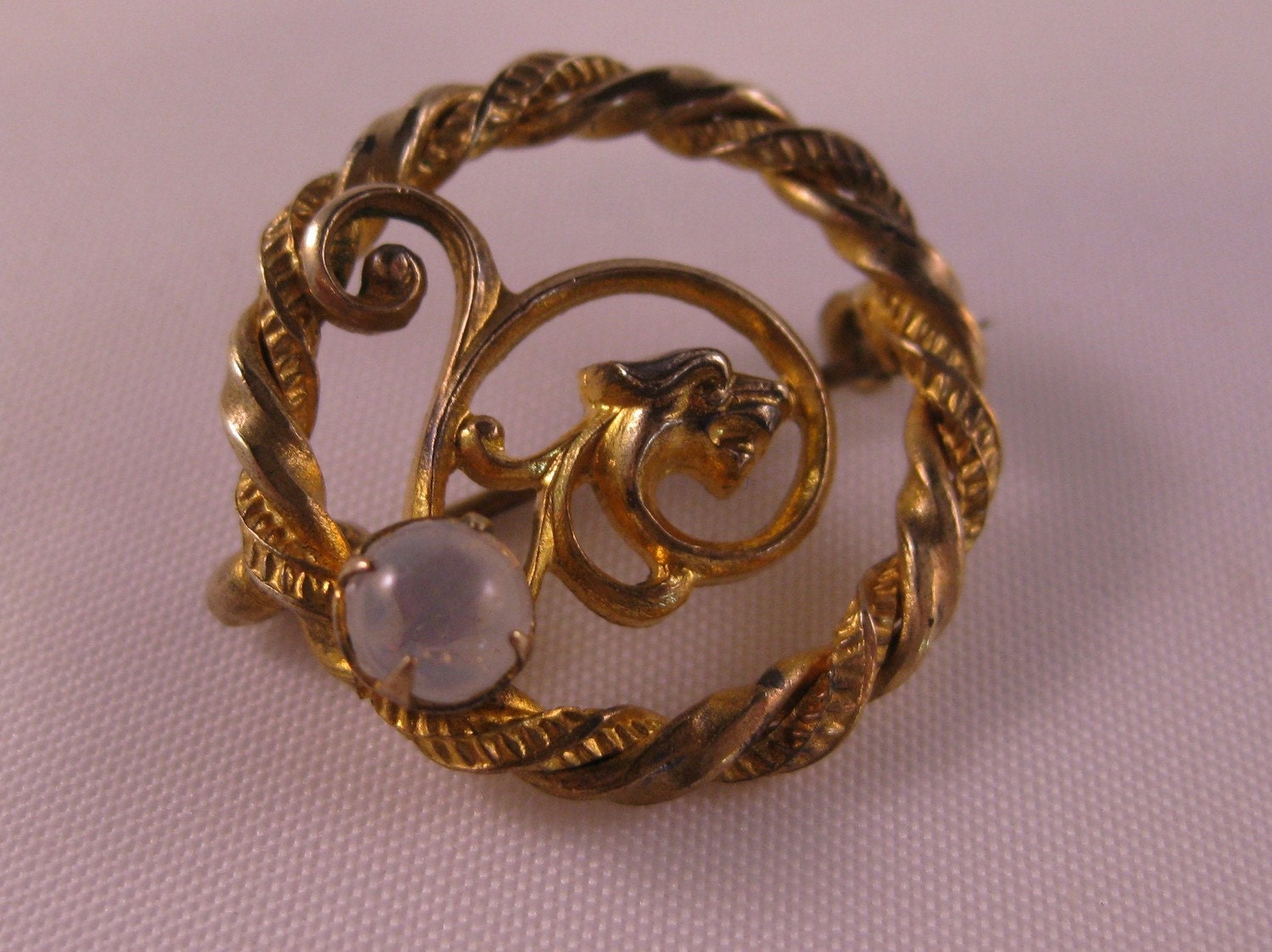 Pretty Victorian  Moonstone Pin