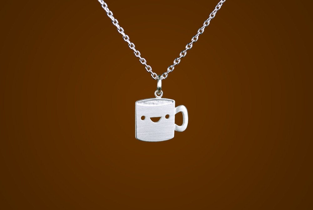 Happy Coffee Mug Necklace