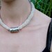Fine silver Crochet wire Necklace with sterling and 14k gold tube pendant