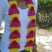 Cupcake Scarf yummy Berry Pink and Yellow with by PinkFrog4U from etsy.com