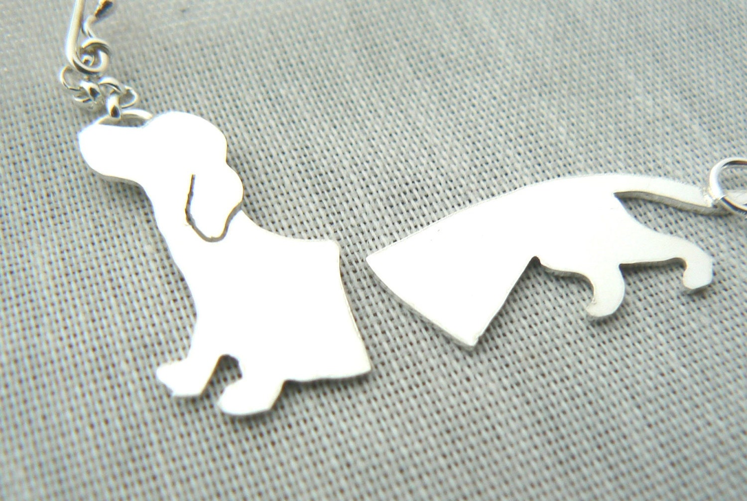 Daschund Earrings - Sterling silver