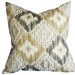 Ikat  Decorative Pillow Covers:  Gray Taupe Tan on Cream 18x18