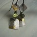 Handmade 24kt Keum boo Tabs and Green Flash Briolette Earrings
