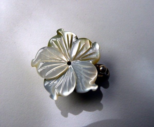 Mother of Pearl Flower Sterling Box Clasp