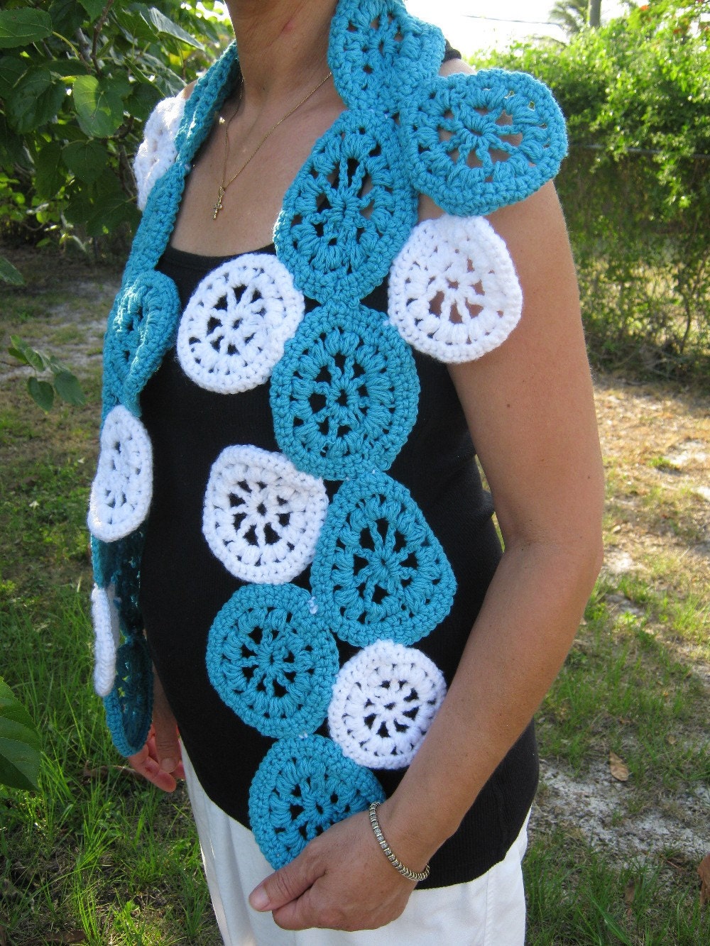 Art Deco Style Circle Shawl by PinkFrog4U on Etsy
