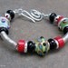 Sterling Silver Lampwork Bangle, Wirework Artisan Bracelet