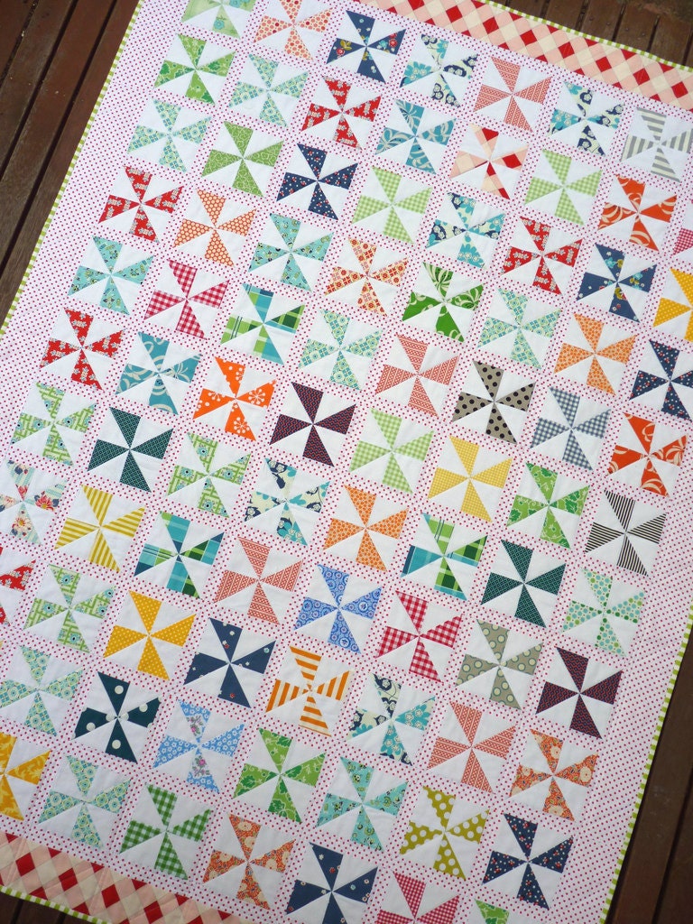 Pinwheels on Parade Quilt Pattern PDF by Red Pepper Quilts