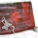 Cranberry Stained Glass Jewelry Box w/ Pewter Cast Butterfly
