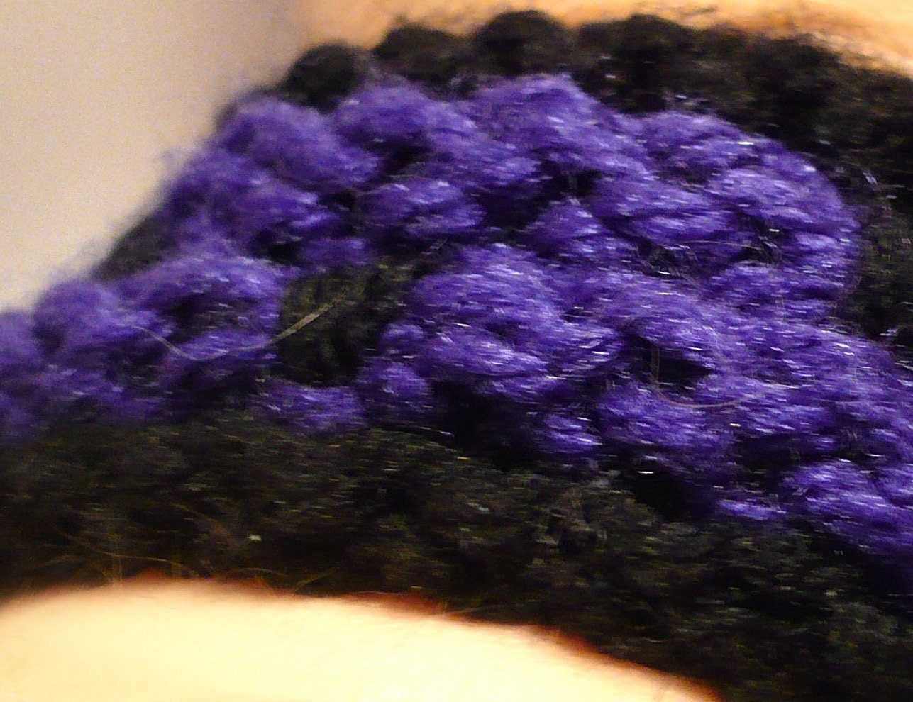 Black and Purple Knit Wrist Band