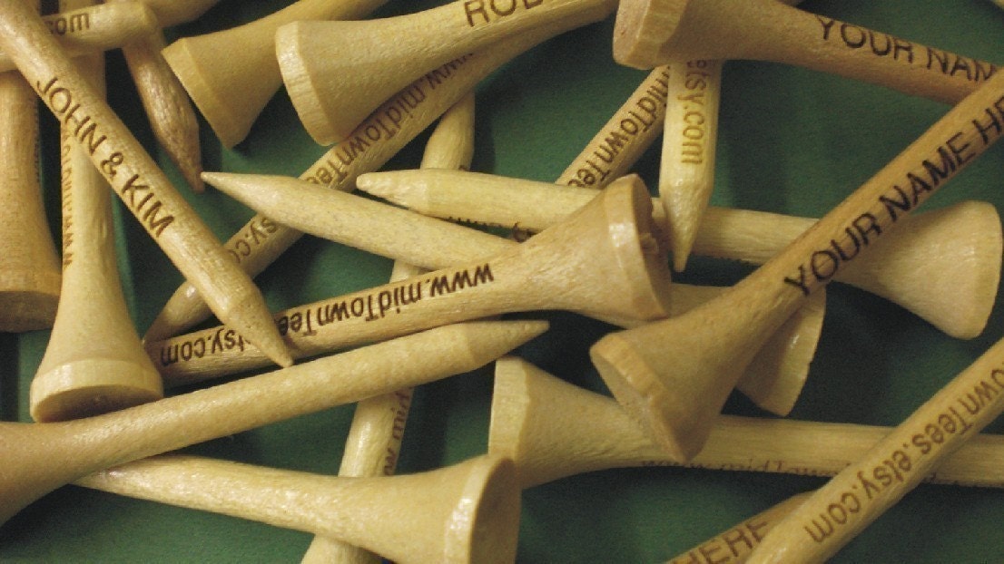 It's Tee Time - Custom Laser Engraved Golf Tees - Set of 15