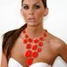 Statement necklace Bright Orange Abstract Geo Extra Bold Statement Necklace Statement jewelry by Ezzaexclusive