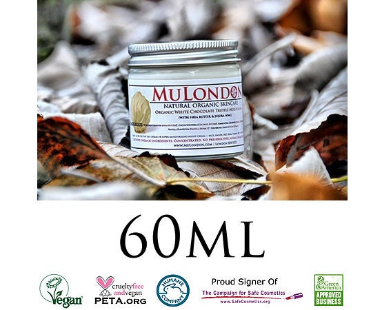 Organic White Chocolate Truffle - Face Moisturiser 60ml (2 oz). Vegan.