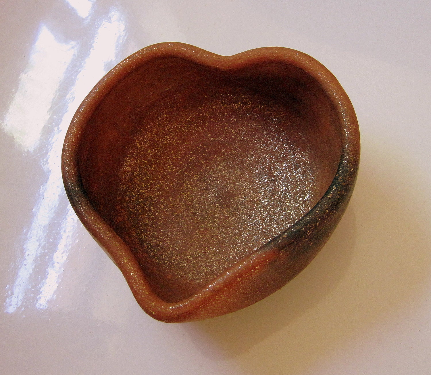 Heart Bowl of Mica Terra Cotta Clay