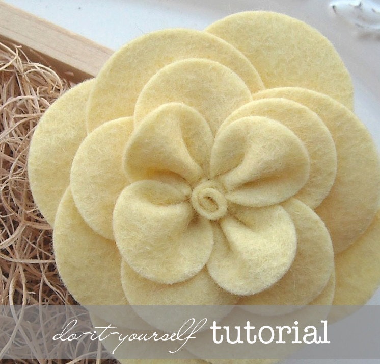 Gardenia Felt Flower Pattern Tutorial - PDF Instructions will be emailed to you within 24 hours - do-it-yourself How To Directions