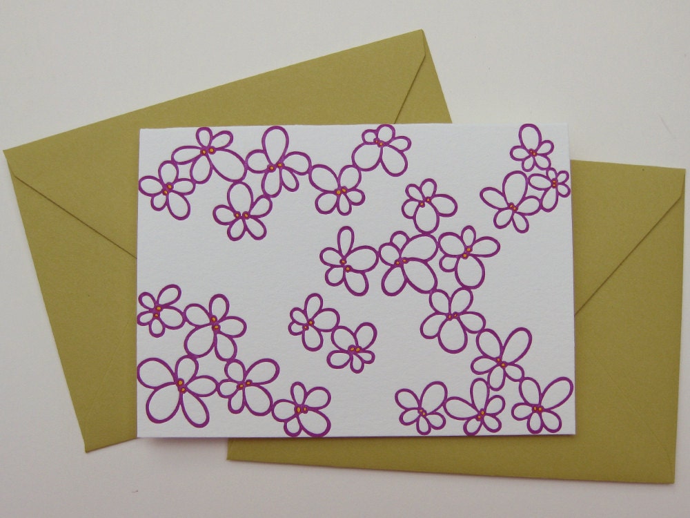 Violet patch note cards (2 color, set of 6)