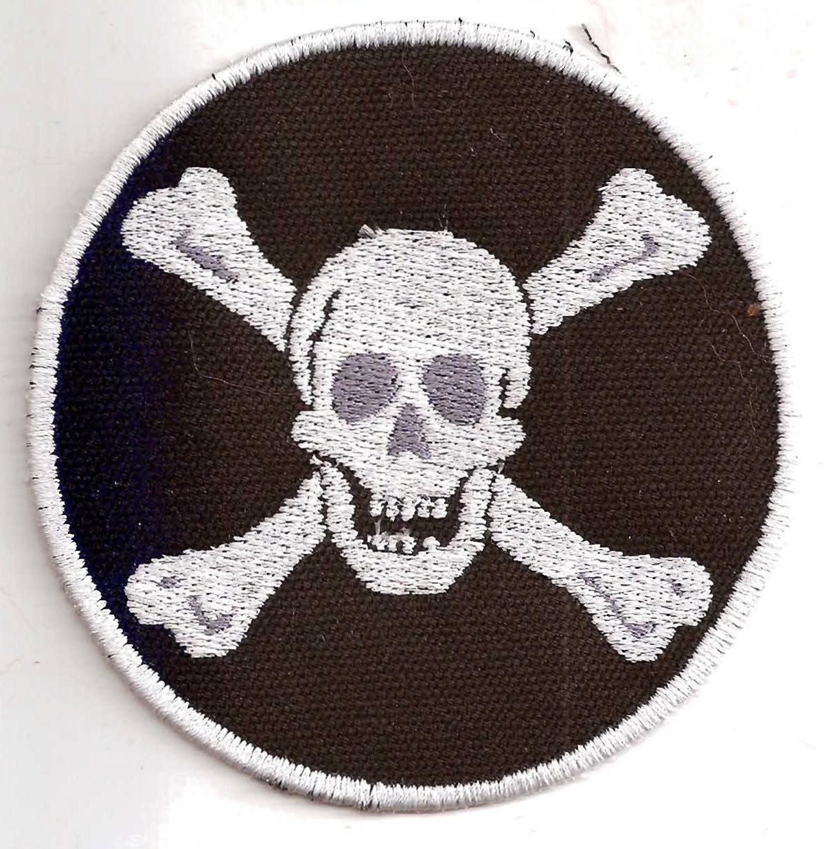 Skull and Crossbones Patch, Black and White, Jolly Roger
