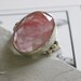silver and cherry quartz Ring Handmade sterling silver and yellow gold jewelry