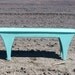 Wood Bench Coastal Beach Nantucket Aqua Blue French Country Farmhouse Garden Patio Bench