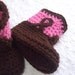 Cowgirl Boots Pink and Brown Crochet Booties Size 0 - 3 months