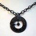 Black Clock Necklace - Charm Pendant - Jet Black Clock Jewelry