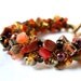 Orange Beaded Bracelet, Coral Twisted Bangle- unique lapisbeach hand knit bracelet in tangerine orange goldstone