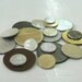 Metallic Grey,Gold ,Bronze And Silver Leather Circles