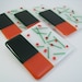 Fused Glass Coasters - Green Orange Confetti