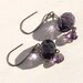 Purple Glass Dangle Earrings - Free Shipping , Hypoalergenic earrings for sensitive ears , unique gift this summer