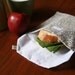 pair of reusable, lined sandwich bags in blue & gold