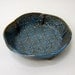 Medium Textured Tin Roof Blue Ceramic Pottery Serving Bowl