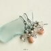 pink opal rose quartz freshwater pearl sterling silver chandelier earrings - LACE