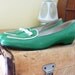 green and white .vintage. shoes