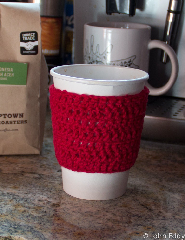 Handmade Coffee Sleeve - Red