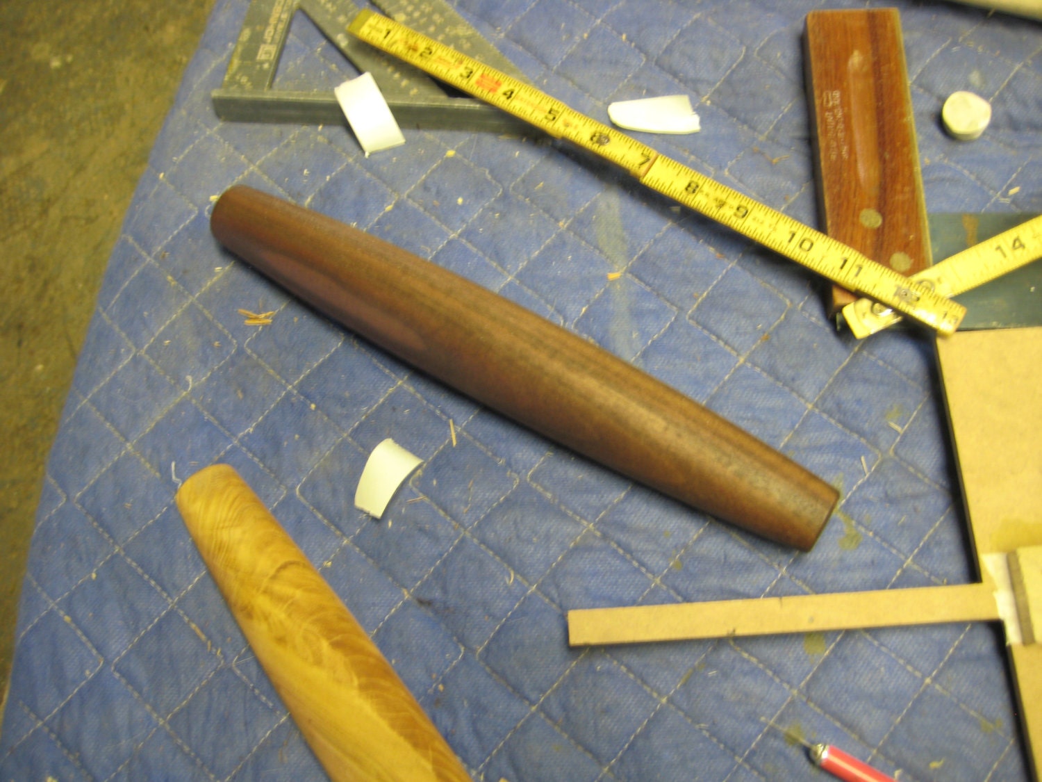 12-inch French (tapered) rolling pin in Black Walnut