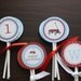 Red Wagon Party Circles/Cupcake Toppers