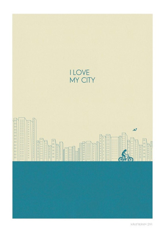I love my city Print l BLUE