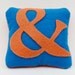 Blue and Orange "Ampersand" Pillow