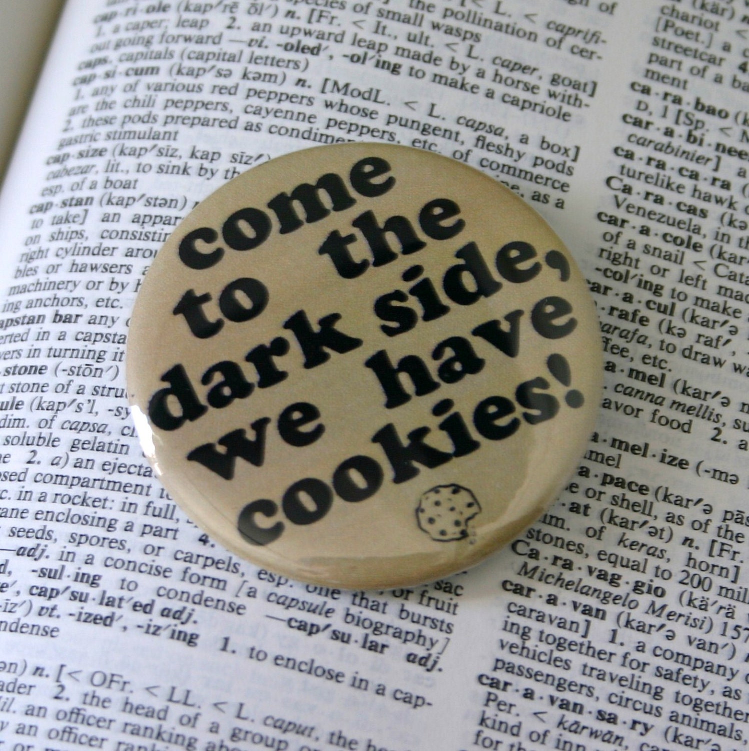 Come to the Dark Side, We have Cookies Pinback button