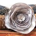 Slate Gray Large Fabric Flower Brooch Hair Fascinator