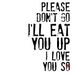 Where the Wild Things Are Any Color - I'll Eat You Up Nursery Art Decor Print 8 x 10 Black
