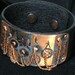 Leather cuff with copper etched panel and by RadiantOriginals from etsy.com