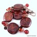 Kazuri Bead Bracelet Red Brown Copper Carnelian Swarovski Crystal