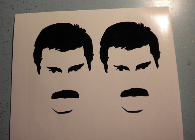 2x Queen Freddie Mercury vinyl decal stickers glam rock
