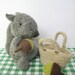 Finsbury Squirrel with basket of acorns Knitting Pattern PDF