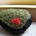 embroidered moss stone brooch with small flowers ooak