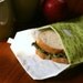 pair of reusable, lined sandwich bags in brown dots & lime green vine