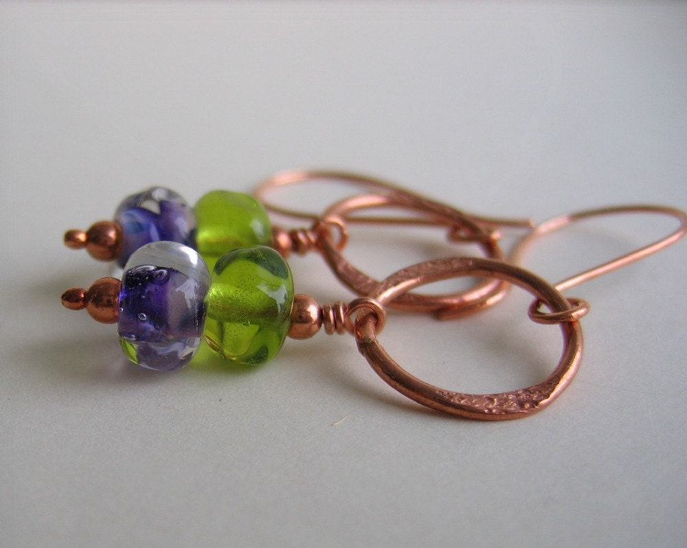 Glass lampwork beads Vineyard petites bulk Organic Strand handmade for artisan jewelry designs (50)